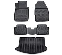Set tappetini in gomma e vasca per bagagliaio Ford Fiesta VI Hatchback 2008-2016 a 3/5 porte, bordo extra alto 5 cm
