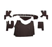 Set tappetini porta in ecopelle per Renault Gama T Tunnel 2013-21 nero/rosso