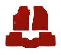 Set Tappetini realizzato per FIAT UNO anno dal 1982 al 1996 in Moquette tessuto di velluto Made in Italy Colore ROSSO con marca