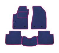 Set Tappetini realizzato per JAGUAR F-PACE da anno 2015 in poi in Moquette tessuto di velluto Made in Italy AZZURRI +logo bordi