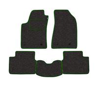 Set Tappetini realizzato per OPEL ZAFIRA 7 posti anno dal 1999 al 2003 in Moquette c/battitacco GRIGI bordo Verde +Tappeto Baule