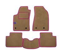 Set Tappetini realizzato per TATA ARIA 7 posti da anno 2011 in poi in Moquette tessuto di velluto lavabile BEIGE c/Logo +bordi