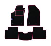 Set Tappetini realizzato per TATA ARIA 7 posti da anno 2011 in poi in Moquette tessuto di velluto lavabile NERI c/Logo +bordi
