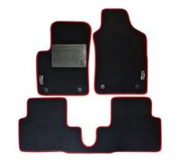 Set Tappetini Tappeti Auto in Moquette Fiat 500 2007 2020 Bordo Rosso e 2 ricami