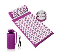 Set Tappetino Agopressione, Tappetino da Yoga per Massaggio Rilassamento del Benessere e Rilassamento della Tensione Rilassamento Muscolare Recupero Post-Sport - con Borsa, Viola