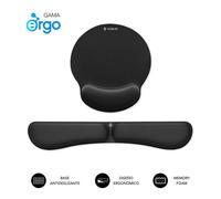 Set tappetino mouse ergonomico Subblim con poggiapolsi elasticizzato e base antiscivolo nero