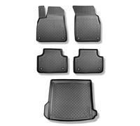 Mossa Set: tappetini in TPE + Tappetino per Bagagliaio compatibili con Audi Q8 4M 07.2018- (SUV) - Anche per Modelli con Le Guide del Bagagliaio; Senza la Terza Fila di sedili - G
