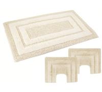 Set Tappeto bagno antiscivolo cotone 3 pezzi Sirio Tinta unita PHp
