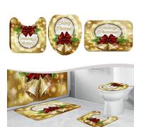 Set Tappeto Bagno Completo 3 Pezzi con Supporto Antiscivolo per Facile Manutenzi