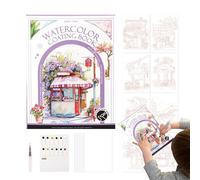 Set tascabile, gioco da viaggio - Kit da viaggio con tavolozza e pennello,Kit di pittura in miniatura multifunzionale a tre volte con 12 colori per principianti adulti