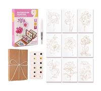 Set tascabile per acquerelli, quaderno di lavoro artistico, mini kit per pittura, per schizzi, diari all'aperto, famiglia, scrivania, principianti, artisti e adulti