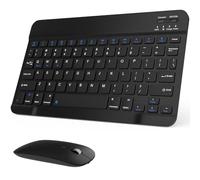 Set tastiera e mouse Bluetooth ricaricabile, tastiera e mouse universale, ultra sottile, per Android, Windows, iPad, iPhone, Samsung, tablet, portatile, compatto, colore nero