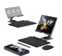 Set tastiera e mouse Bluetooth + S Pen + supporto pieghevole per telefono compatibile con Samsung Galaxy Z Fold 5 wireless tastiera e mouse set (grigio)
