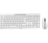 CHERRY STREAM DESKTOP, Set di Tastiera e Mouse Senza Fili, Layout per la Germania (QWERTZ), Wireless 2,4 GHz, Battitura Silenziosa dei Tasti, Alimentazione a Batteria, Bianco-Grigio
