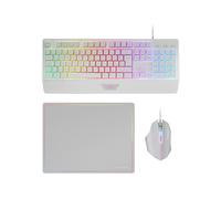 SET TASTIERA E MOUSE DA GAMING MARS GAMING MCP124 3in1 Gaming Combo, Mecha-Membran, USB, Bianco