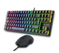 The G-Lab - Combo Mercury EX - Set tastiera Gamer cablata e mouse Gamer - Tastiera meccanica TKL, Red Switch, RGB con 20 modalità luminose - Mouse Gaming 7200 DPI per PC/PS4/PS5/Xbox