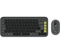SET TASTIERA E MOUSE LOGITECH 920-013140, cesoie, Bluetooth, USB, Nero con dettagli giallo lime