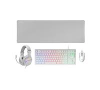 Tastiera e Mouse Mars Gaming MCPRGB3WES Bianco QWERTY