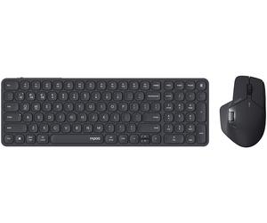 SET TASTIERA E MOUSE RAPOO 9760M Multimode Wireless Desktop Combo, cesoie, Bluetooth, USB, Nero