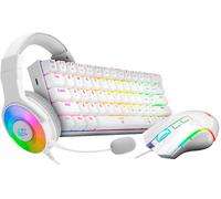 SET TASTIERA E MOUSE REDRAGON S129W, meccanico, USB Type-C, Bianco