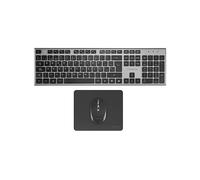 Tacens ZENITH, Combo Wireless 3in1 con Tecnologia DualLink 2.4 GHz, Tastiera a Completo Full-Size con SmartKey Copilot AI, Mouse Ottico 3200 DPI, Tappetino Nanotessile, Lingua Spagnola, Nero