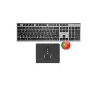 SET TASTIERA E MOUSE TACENS 6ZENITHPT, 2x USB-A wireless receiver, Nero, Argento
