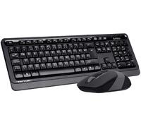 A4 Tech FG1010 2.4G Q Turco FN Tastiera Multimedia + Mouse Ottico 2000DPI Nero/Grigio Set Wireless