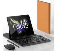 Set tastiera e mouse wireless con S Pen per Samsung Galaxy Z Fold 6 / Z Fold 5 5G tastiera cover + mouse + Touch Pencil (marrone)