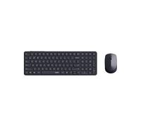 Rapoo 9310M - Mouse wireless per tastiera, 2400 DPI con sensore fino a 12 mesi di durata della batteria, design piatto in alluminio, layout DE, QWERTZ PC e Mac - nero