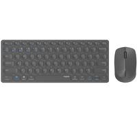 SET TASTIERA E MOUSE WIRELESS RAPOO 9600M, cesoie, Bluetooth, Porta USB, Grigio