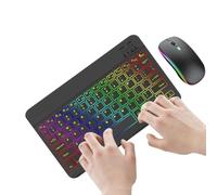 Set tastiera e mouse wireless - retroilluminato a gradiente | Tablet compatibili Telefoni Portatili | Accessorio per computer portatile compatto ed ergonomico, colorato e luminoso