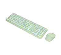 Set Tastiera e Mouse Wireless, Tastiera in Stile Retrò con Copritasti Rotondi, Mouse Ergonomico e Silenzioso da 2,4 GHz, Batteria a Lunga Durata per Notebook,(Abito di