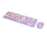 Set Tastiera e Mouse Wireless Tastiera Mouse 2.4G, con Pulsante Multimediale, Plug & Play, per XP (666 Set wireless colore misto viola)