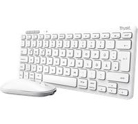 SET TASTIERA E MOUSE WIRELESS TRUST 25075, cesoie, USB tipo A, Bianco