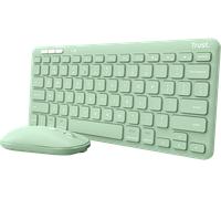 SET TASTIERA E MOUSE WIRELESS TRUST 37307488, cesoie, Bluetooth, USB tipo A, Verde menta