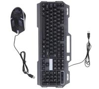 Set Tastiera Mouse da Gioco Nero 26 Tasti, Abs, Slot | Retroilluminazione Colorata, 12 Tasti Multimediali e Non Conflitto, per Gaming e Uso Pratico