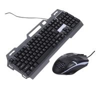 Set Tastiera Mouse da Gioco Nero Tasti Sospesi ABS | 26 Tasti senza Conflitto, 12 Tasti Multimediali, Design, Slot per Telefono