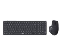 RAPOO - 9760M - Combo Tastiera e Mouse Wireless Multi Mode Ultra-Slim - Connessione wireless multimodalità, Connessione fino a 4 dispositivi, Design Ultra-Slim, Mouse Ergonomico - Nero