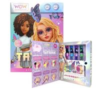 Set tatuaggi temporanei bambini con penne stencil e diamanti WOW Generation 1 pz