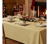 Set Tavola Natalizio Tovaglia 100x200 e 12 Tovaglioli 40x40 oro