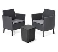 Set rattan salemo balcony keter pp graphite cf=pz 3 + cuscini Keter