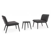 Set Tavolino e 2 Sedie da Giardino con Cuscini Isabela Antracite