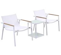 Set Tavolino e 2 Sedie da Giardino in Alluminio Kraus Raffaello Bianco