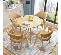 Set tavolino e sedie color cachi, mobili rotondi per ricevimenti, negozi di tè e dessert, ideale per sale negoziali, elegante tavolo da pranzo e sedie per ristoranti.