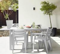 Set Tavolo 147x90 + 6 Poltrone in Resina Colore Bianco mod. Julie