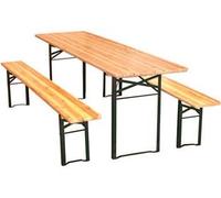 Set Tavolo + 2 Panche Birreria 2 Gambe Tavolo 200 CMX60X77H. Panche 200