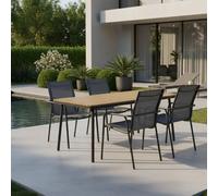 Set Tavolo Amalfi Antracite + 4 Poltrone Bend Antracite Outdoor