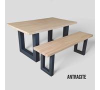 SET TAVOLO CON 2 PANCHE IN FAGGIO E METALLO VARIE MISURE