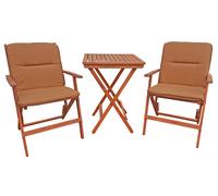 Set tavolo con 2 sedie e cuscini da giardino, balcone 10-210-2T-braun