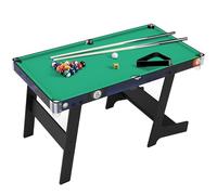 Set Tavolo da Biliardo Pieghevole, Biliardo Professionale Indoor Portatili con Biglie, Stecche, Polvere di Cioccolato, per Famiglia, Sala Giochi o Spazio Ricreativo(122x63x68.5cm/48x24.8x26.9in)